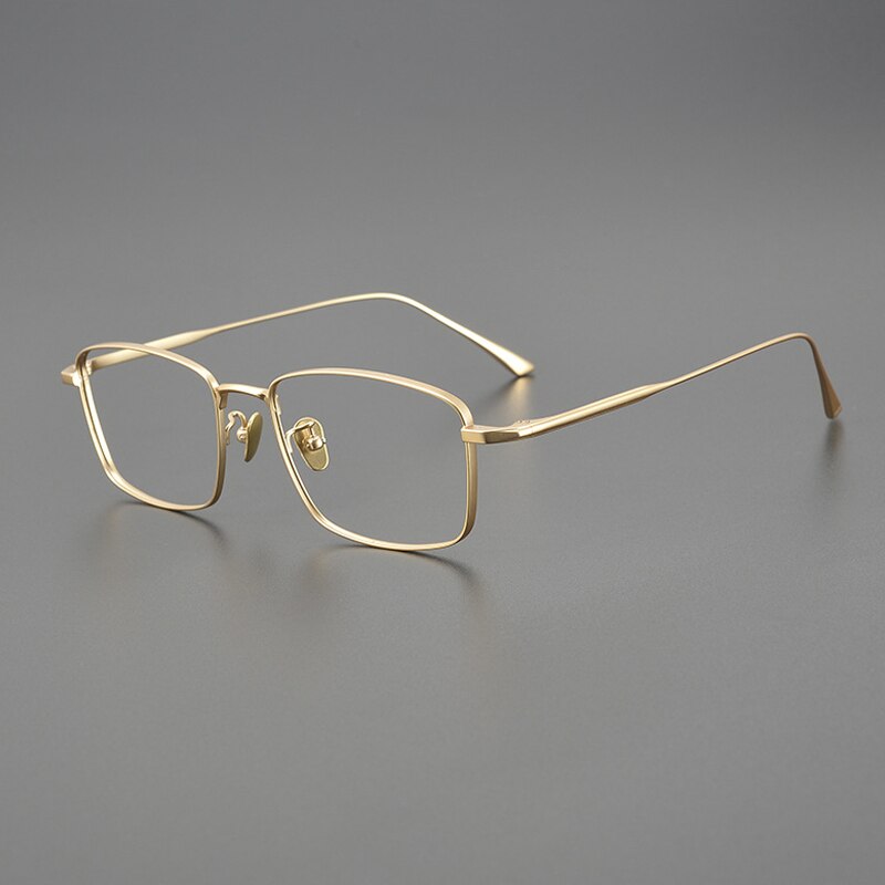 Gatenac Unisex Full Rim Square Titanium Eyeglasses Gxyj1100 Full Rim Gatenac Gold  