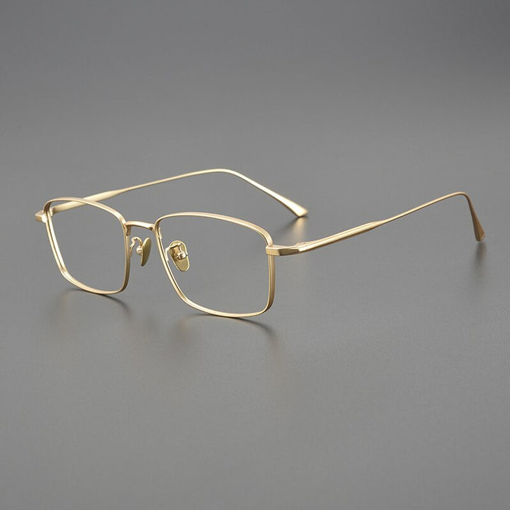 Gatenac Unisex Full Rim Square Titanium Eyeglasses Gxyj1100 Full Rim Gatenac Gold  