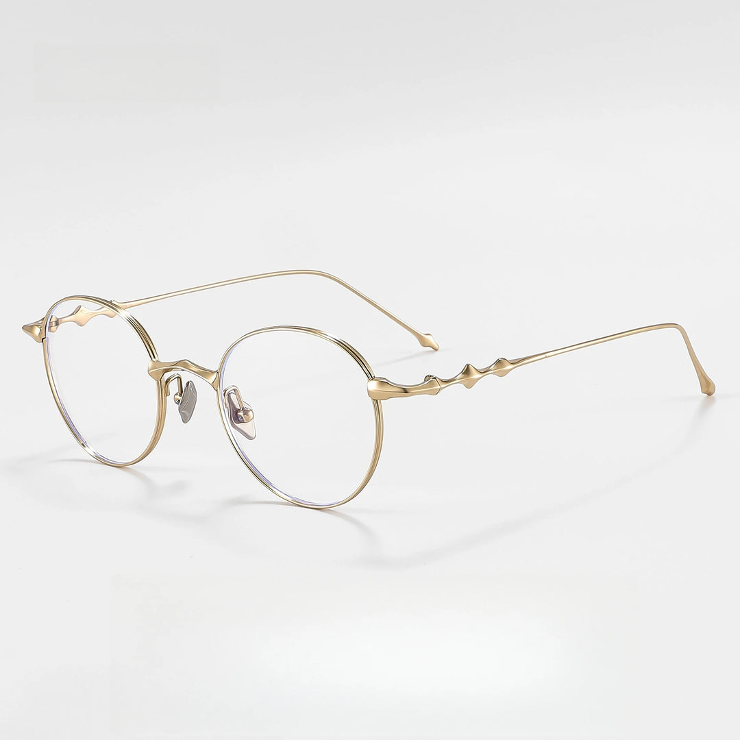 Yimaruili Unisex Full Rim Oval Round Titanium Eyelasses 45142