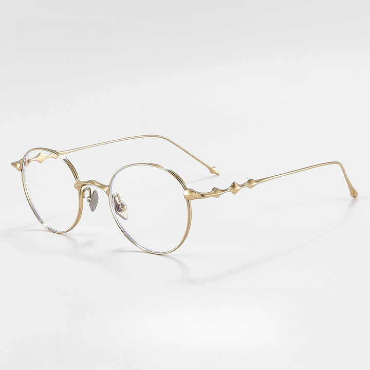 Yimaruili Unisex Full Rim Oval Round Titanium Eyelasses 45142