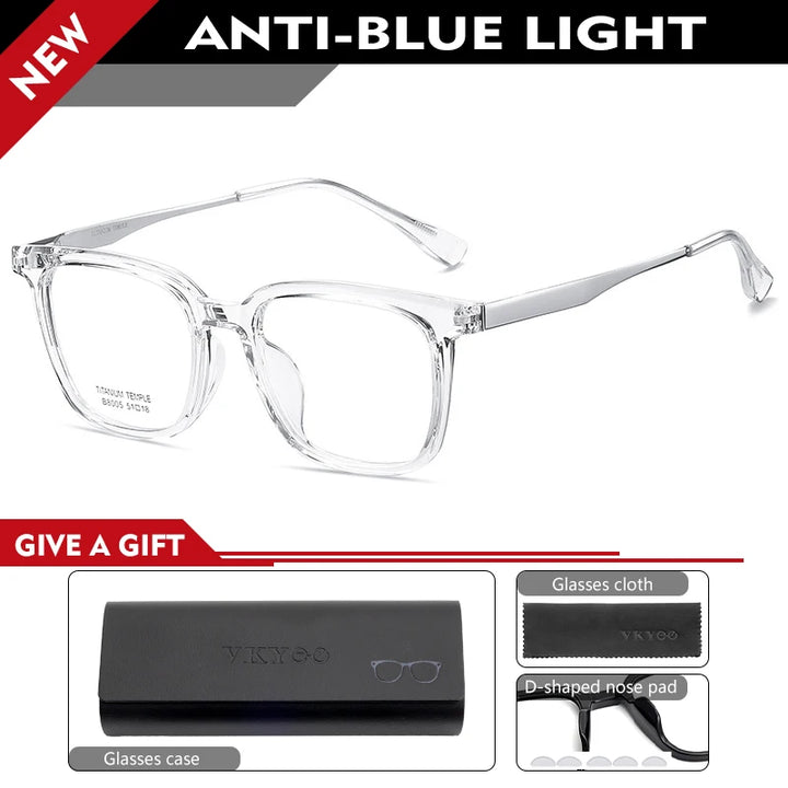 Vicky Unisex Full Rim Square Tr 90 Titanium Reading Glasses 638005