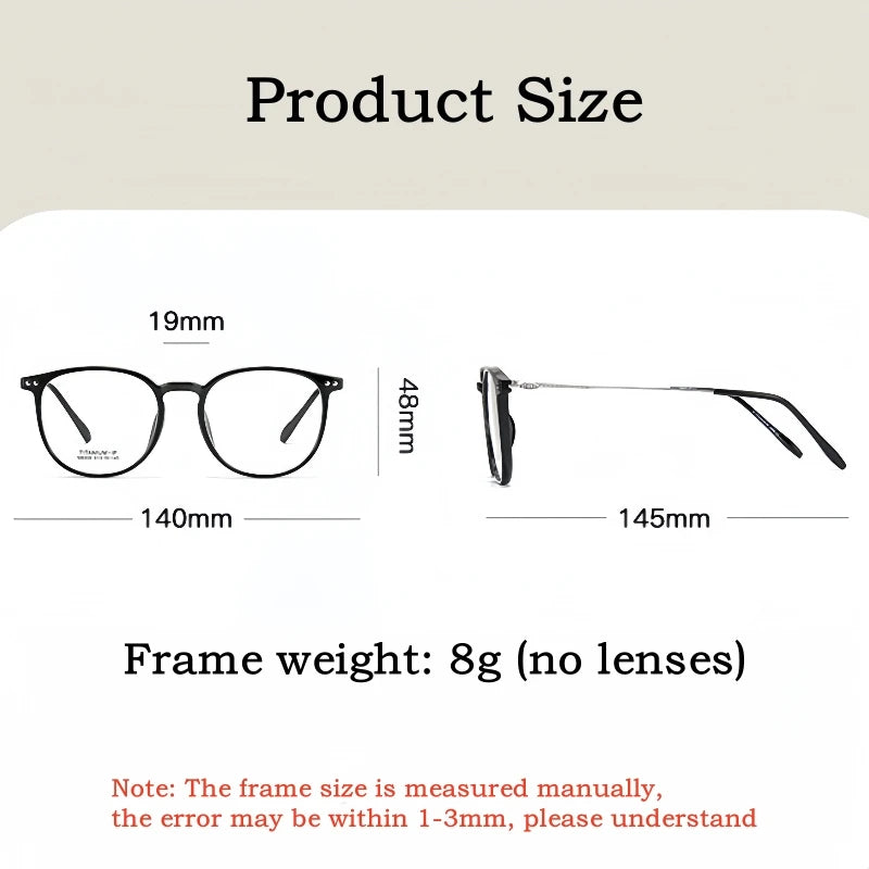 Yimaruili Unisex Full Rim Square Round Tr 90 Titanium Eyeglasses 638309