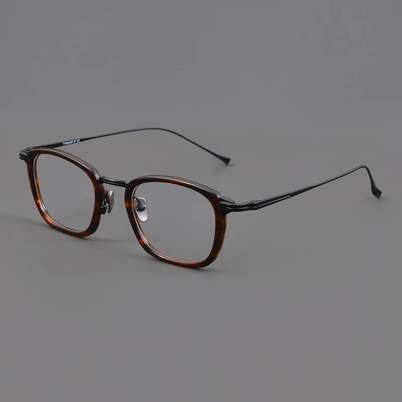 Aimee Unisex Full Rim Square Titanium Acetate Eyeglasses 111024 Full Rim Aimee Tortoise-Black  