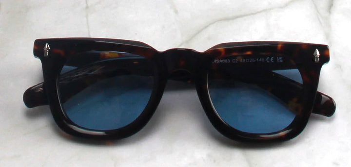 Esnbie Unisex Full Rim Square Thick Acetate Tac Sunglasses 240831