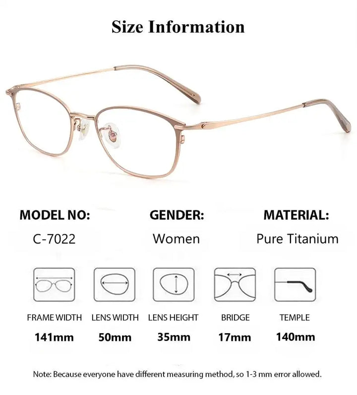 Summer Flower Women's Full Rim Square Oval Titanium Eyeglasses 70224