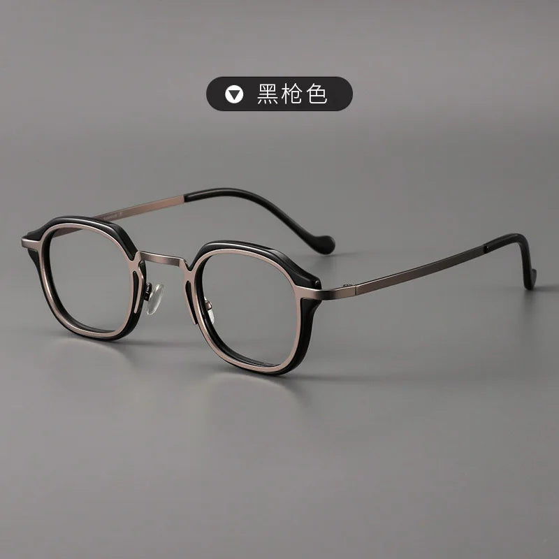Zirosat Women's Full Rim Square Acetate Titanium Eyeglasses 192777