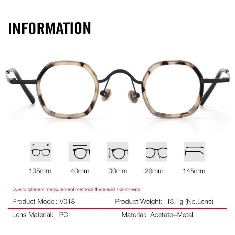 Aror Women's Full Rim Flat Top Square Alloy Acetate Eyeglasses 74018