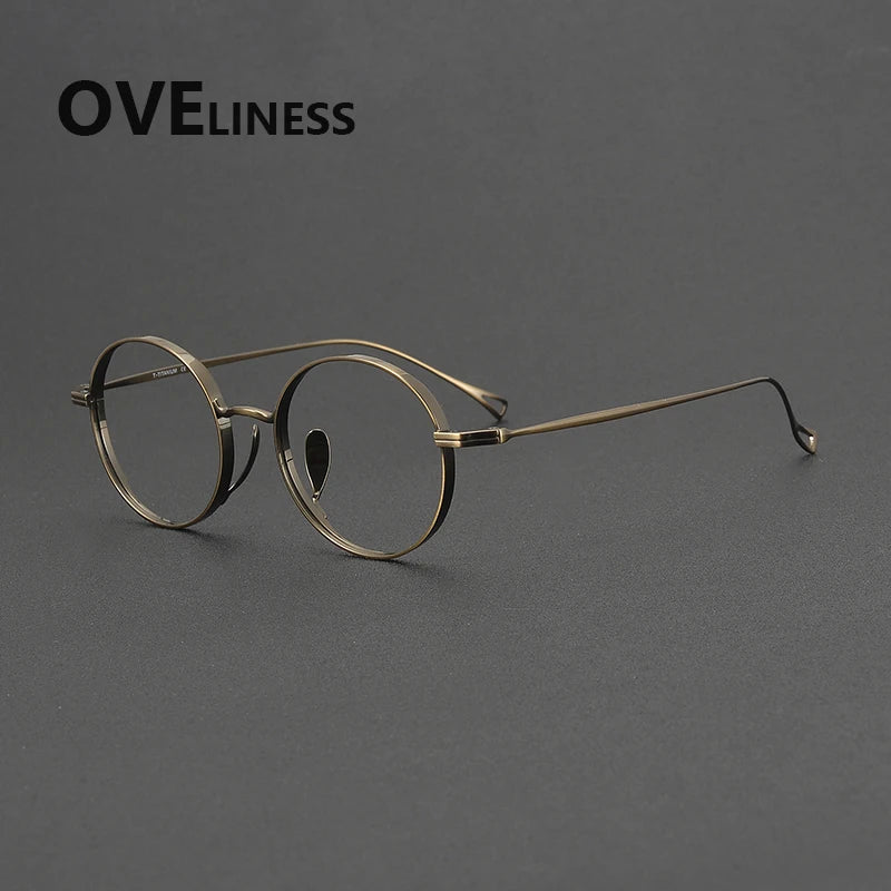 Oveliness Unisex Full Rim Round Titanium Eyeglasses 64003
