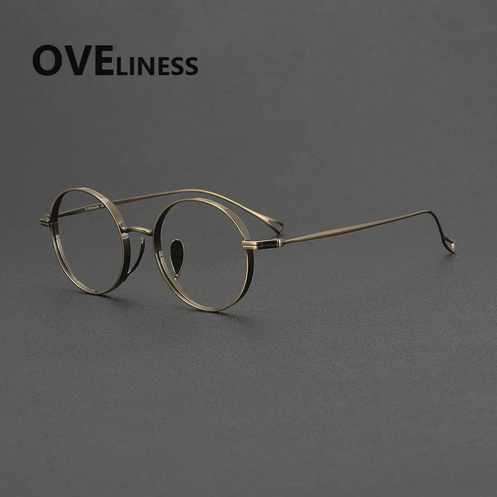 Oveliness Unisex Full Rim Round Titanium Eyeglasses 64003