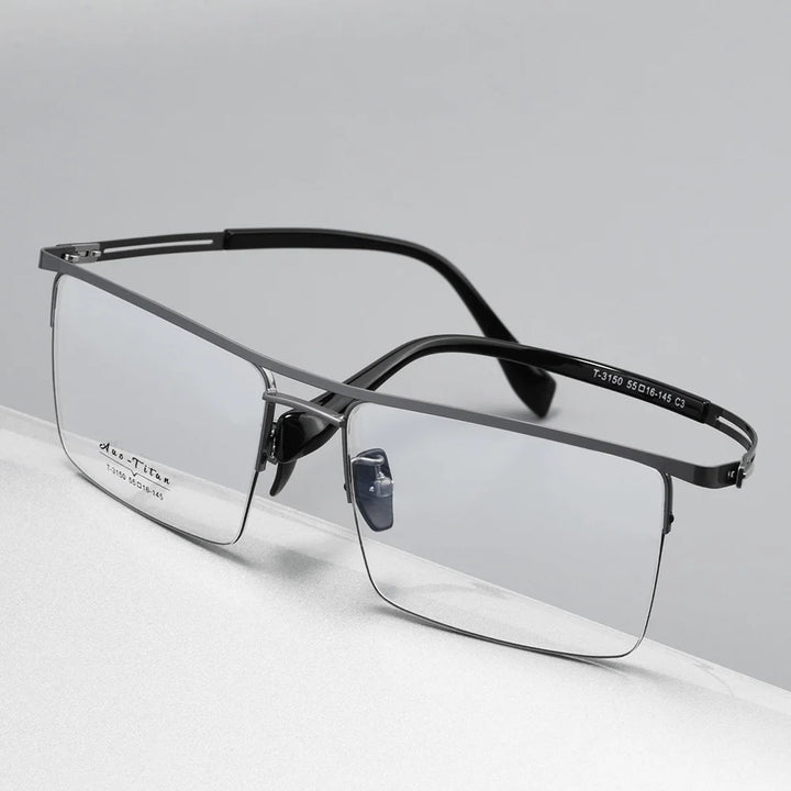 Gmei Optical T3150X men's square alloy prescription eyeglasses — view 6