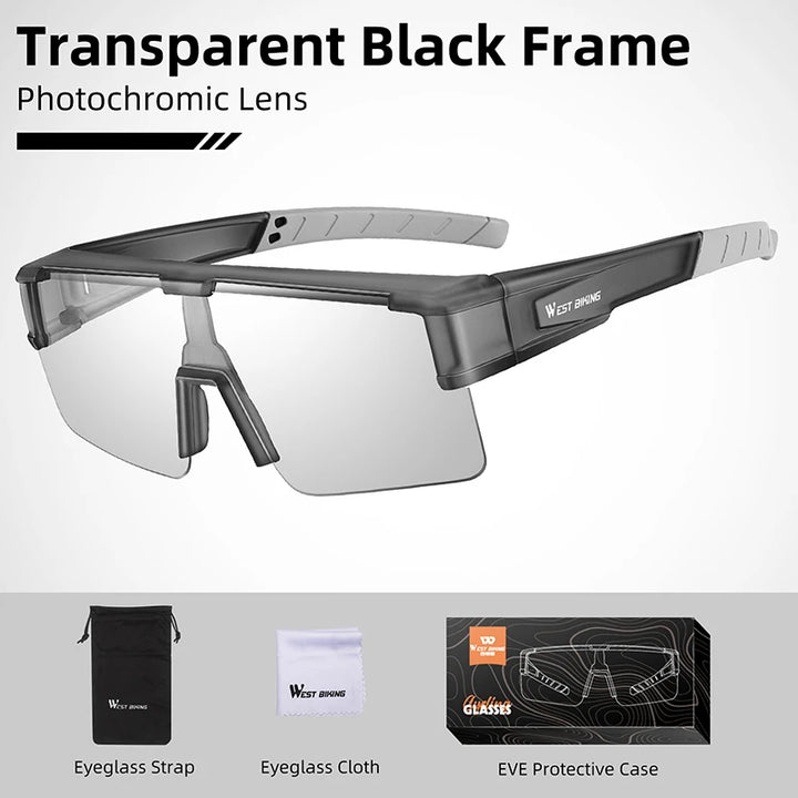 West Biking Unisex Semi Rim Square Polycarbonate Over Frame Sunglasses 930703
