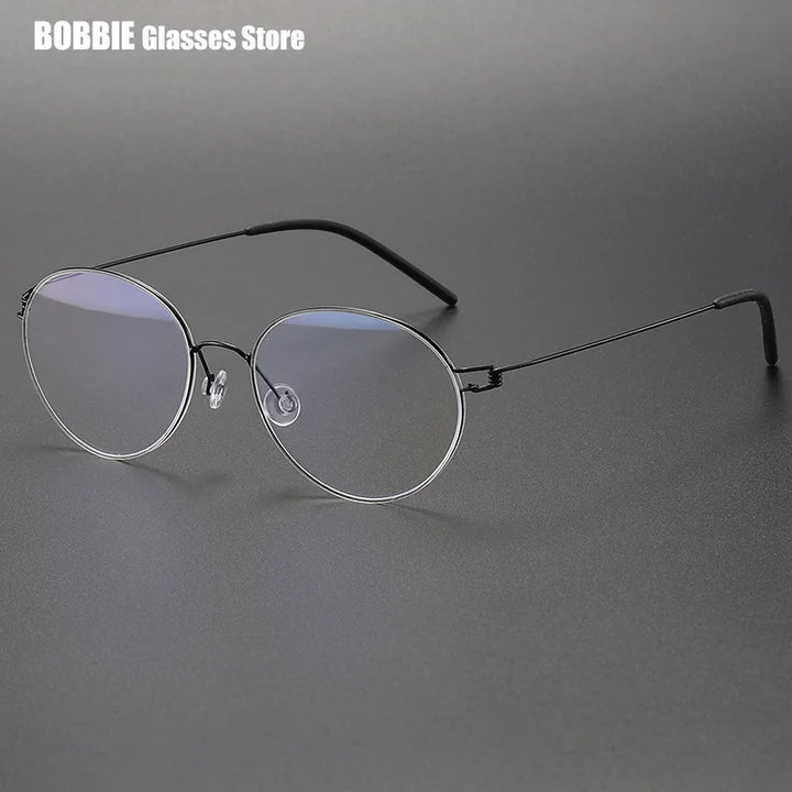 Bobbie Women's Semi Rim Oval Round Screwless Titanium Eyeglasses 434317