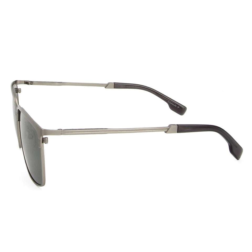Esnbie Unisex Full Rim Square Titanium Polarized Sunglasses ST195-1