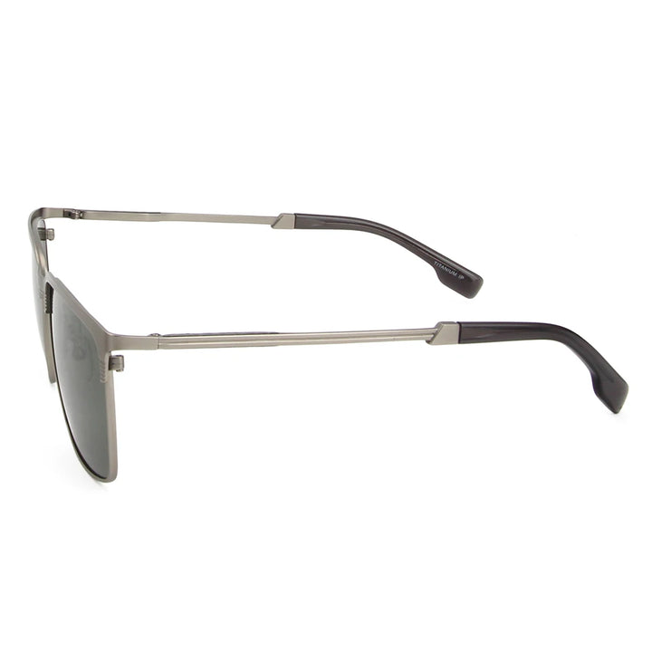 Esnbie Unisex Full Rim Square Titanium Polarized Sunglasses ST195-1
