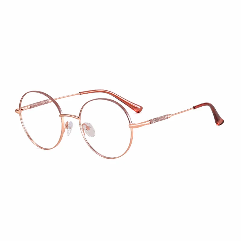 Ralferty Women's Full Rim Round Alloy Acetate Eyeglasses 95818 Full Rim Ralferty C7 Cameo CHINA 