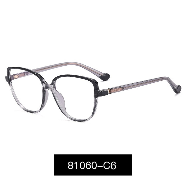 Reven Jate Women's Full Rim Cat Eye PC Resin Eyeglasses 81060 Full Rim Reven Jate C6  