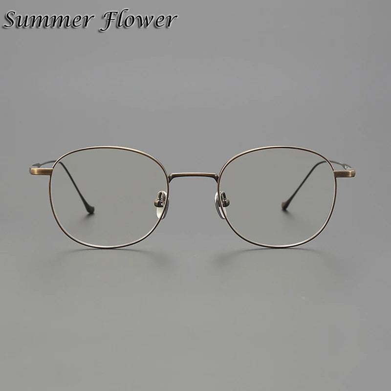 Summer Flower Women's Full Rim Polygon Round Titanium Eyeglasses 813520 Full Rim Summer Flower