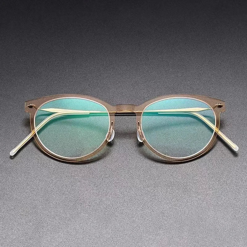 Bobbie Unisex Full Rim Round Titanium Eyeglasses 6517
