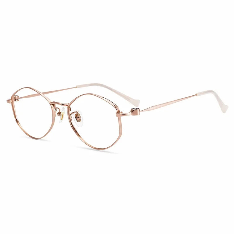 Aror Women's Full Rim Irregular Polygon Oval Titanium Eyeglasses 14941 Full Rim Aror C4