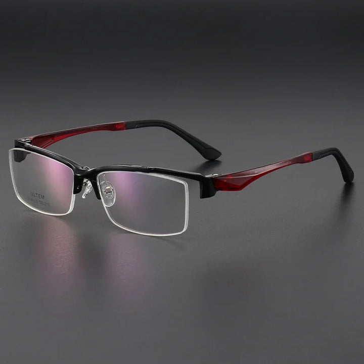 Aror Unisex Semi Rim Square Brow Line Tr 90 Titanium Eyeglasses 38085
