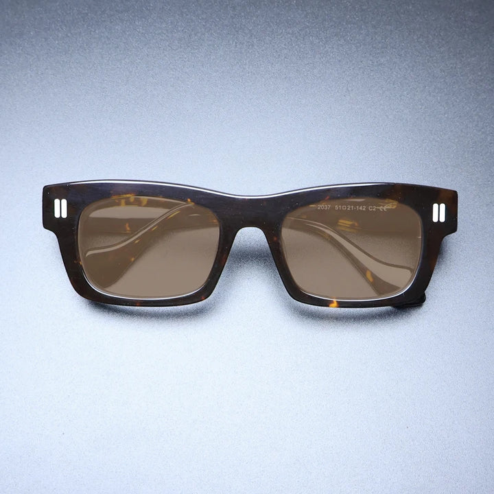 Gatenac Unisex Full Rim Square Acetate Polarized Sunglasses M004 Sunglasses Gatenac Tortoiseshell Brown  