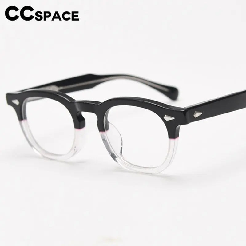 CCspace Unisex Full Rim Square Acetate Eyeglasses 56838 Full Rim CCspace   