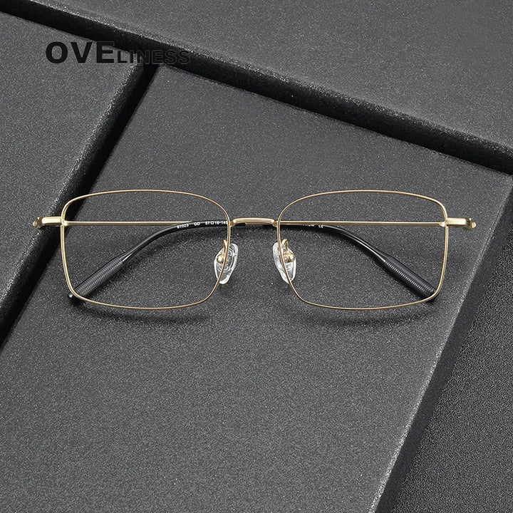 Oveliness Men's Full Rim Square Titanium Eyeglasses 81023