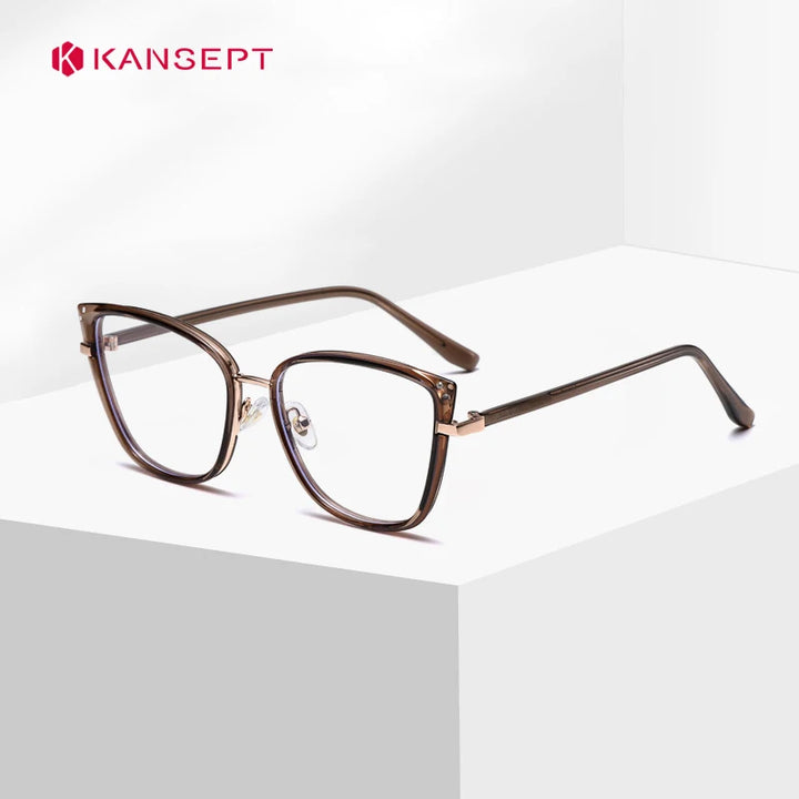 Kansept Women's Full Rim Cat Eye Tr 90 Alloy Reading Glasses 59501 Reading Glasses Kansept