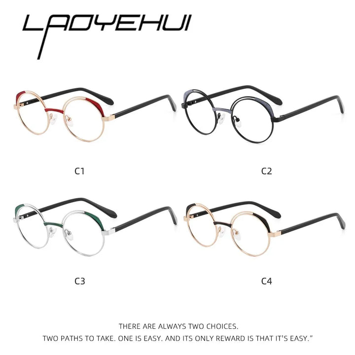 Laoyehui Women's Full Rim Round Alloy Reading Glasses G8950 Reading Glasses Laoyehui   