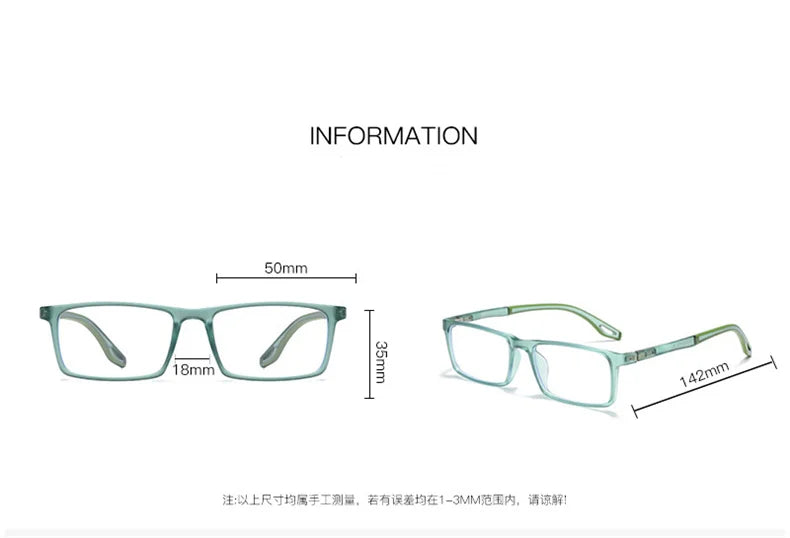 Kocolior Women's Full Rim Square Tr 90 Silicone  Alloy Eyeglasses 81308