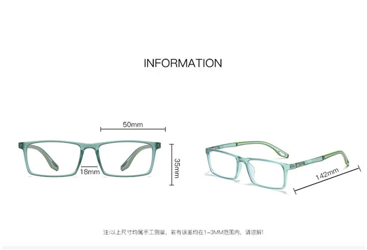 Kocolior Women's Full Rim Square Tr 90 Silicone  Alloy Eyeglasses 81308