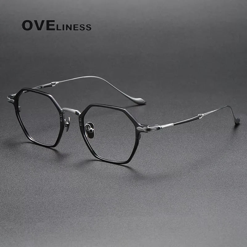 Oveliness Women's Full Rim Polygon Square Titanium Eyeglasses 293133