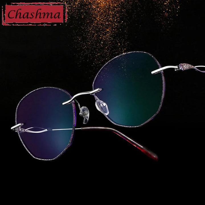 Chashma Women's Rimless Round Titanium Eyeglasses 99802 Rimless Chashma   
