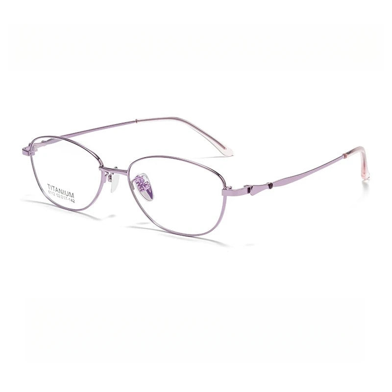 Yimaruili Women's Full Rim Oval Square Alloy Eyeglasses 6112 Full Rim Yimaruili Eyeglasses Purple