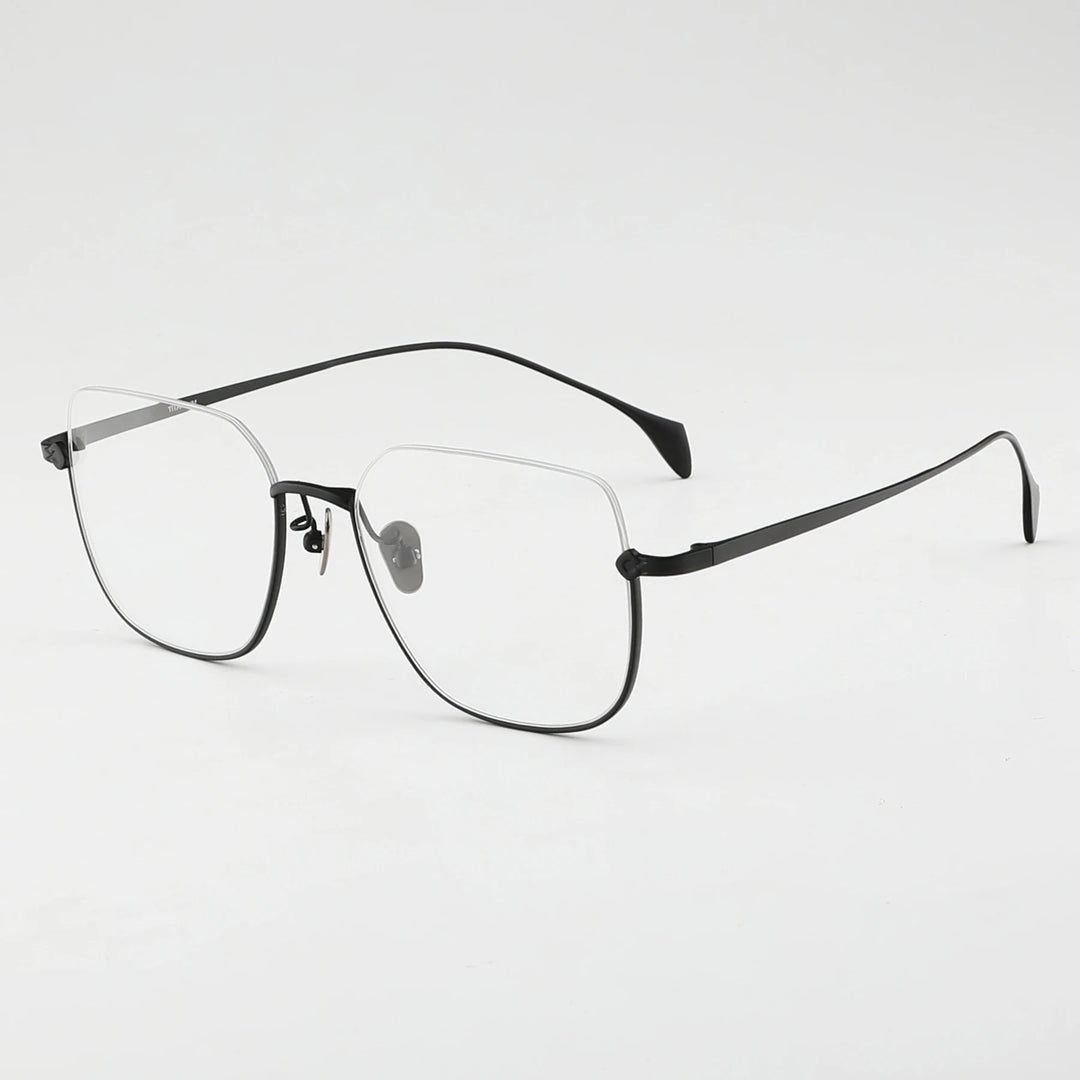 Aror Men's Semi Rim Square Titanium Eyeglasses 410171