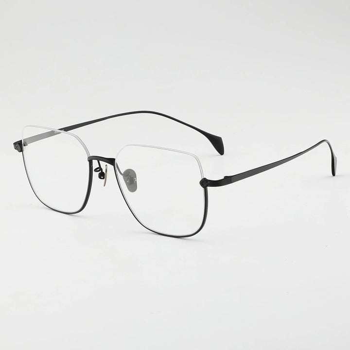 Aror Men's Semi Rim Square Titanium Eyeglasses 410171