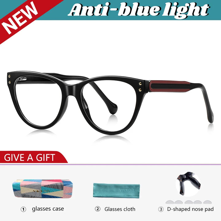 Vicky Women's Full Rim Oval Cat Eye Tr 90 Alloy Reading Glasses 74102