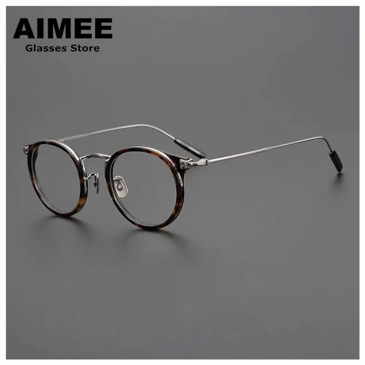 Aimee Unisex Full Rim Round Titanium Acetate Eyeglasses 1557 Full Rim Aimee   