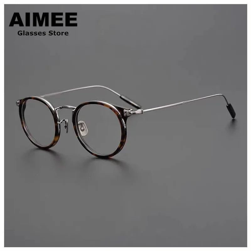 Aimee Women's Full Rim Round Titanium Acetate Eyeglasses Full Rim Aimee   