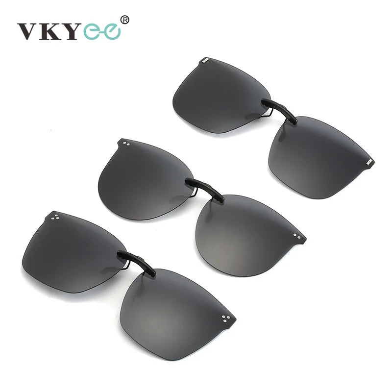 Vicky Unisex Rimless Oval Alloy Polarized Clip On Or Flip Up Sunglasses V003 Clip On Sunglasses Vicky   