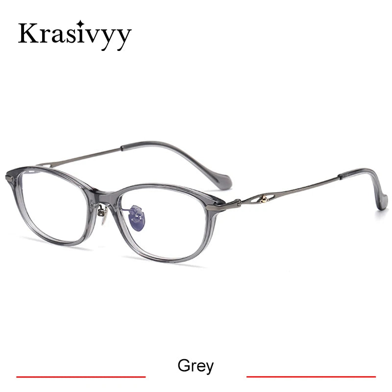 Krasivyy Unisex Full Rim Oval Square Titanium Acetate Eyeglasses 316891