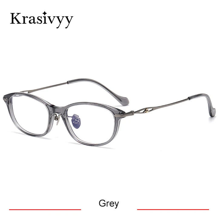 Krasivyy Unisex Full Rim Oval Square Titanium Acetate Eyeglasses 316891