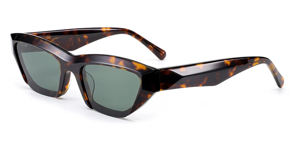 Esnbie Women's Full Rim Square Cat Eye Acetate Sunglasses 231377