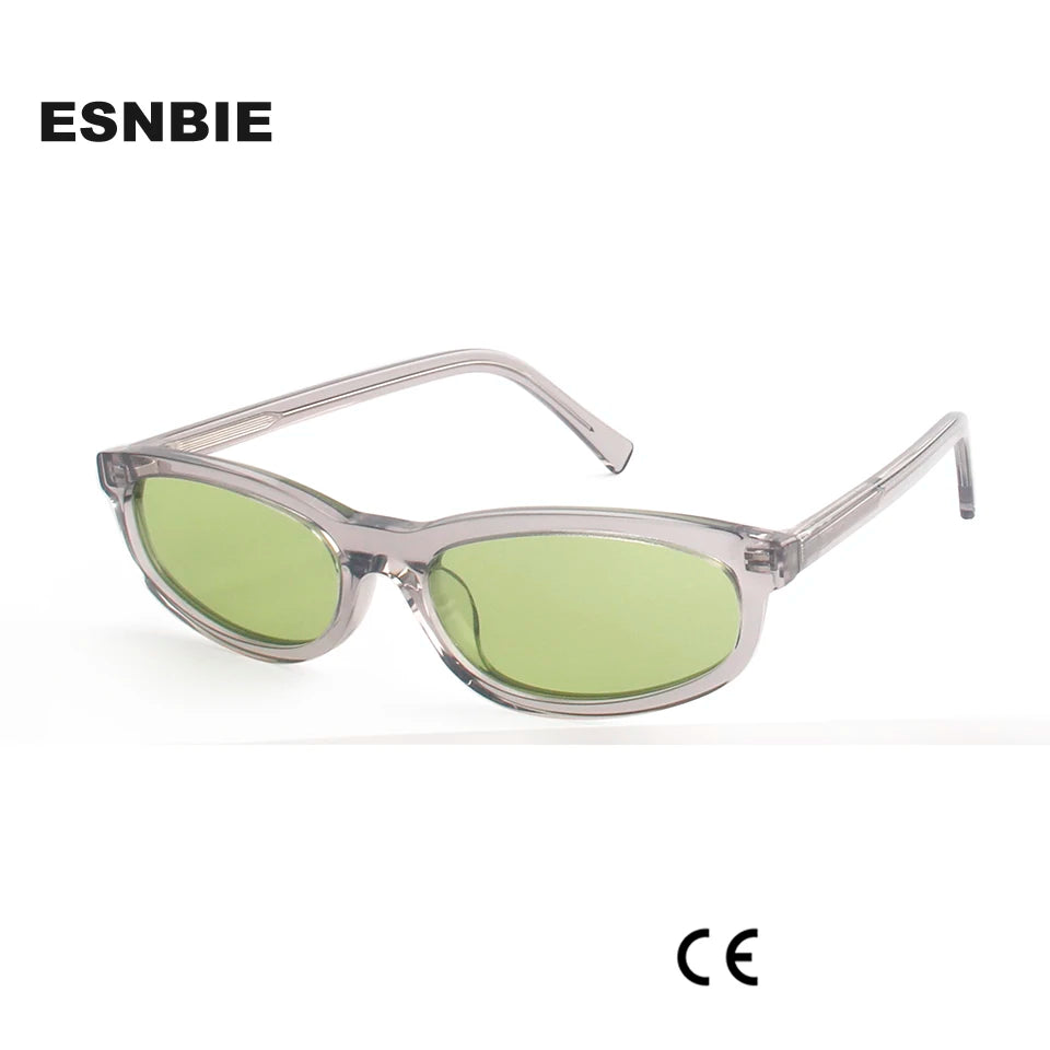 Esnbie Women's Full Rim Oval Rectangle Acetate Tac Sunglasses 240791