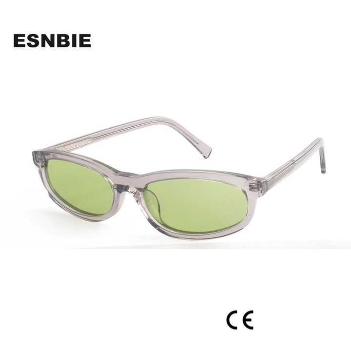 Esnbie Women's Full Rim Oval Rectangle Acetate Tac Sunglasses 240791