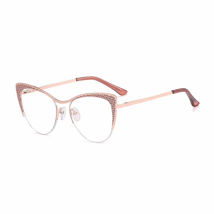 Ralferty Women's Full Rim Square Cat Eye Alloy Eyeglasses R811102 Full Rim Ralferty C7 Cameo CHINA 