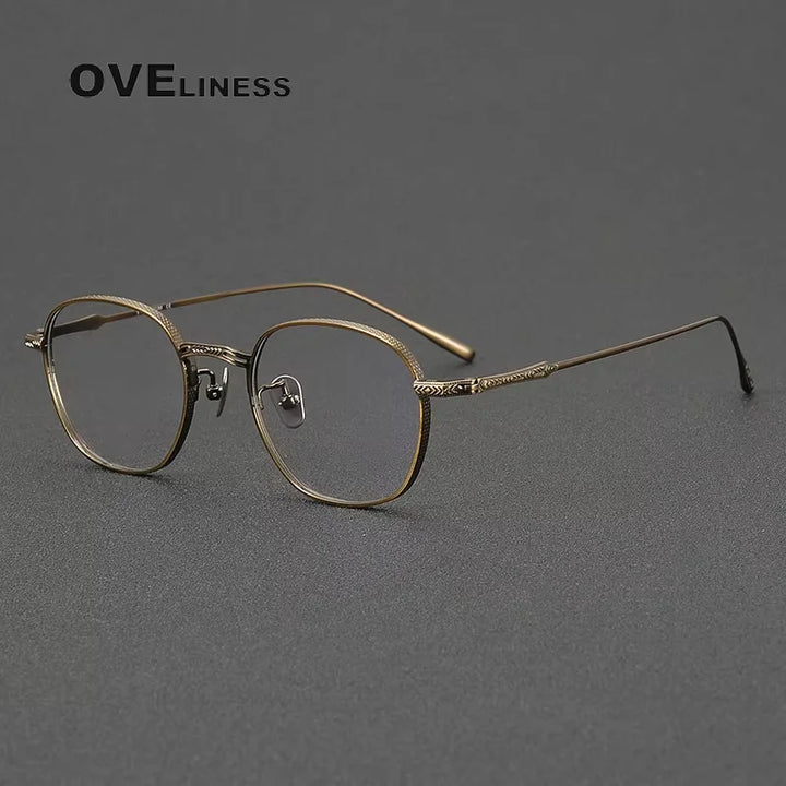 Oveliness Women's Full Rim Round Square Titanium Eyeglasses 614301