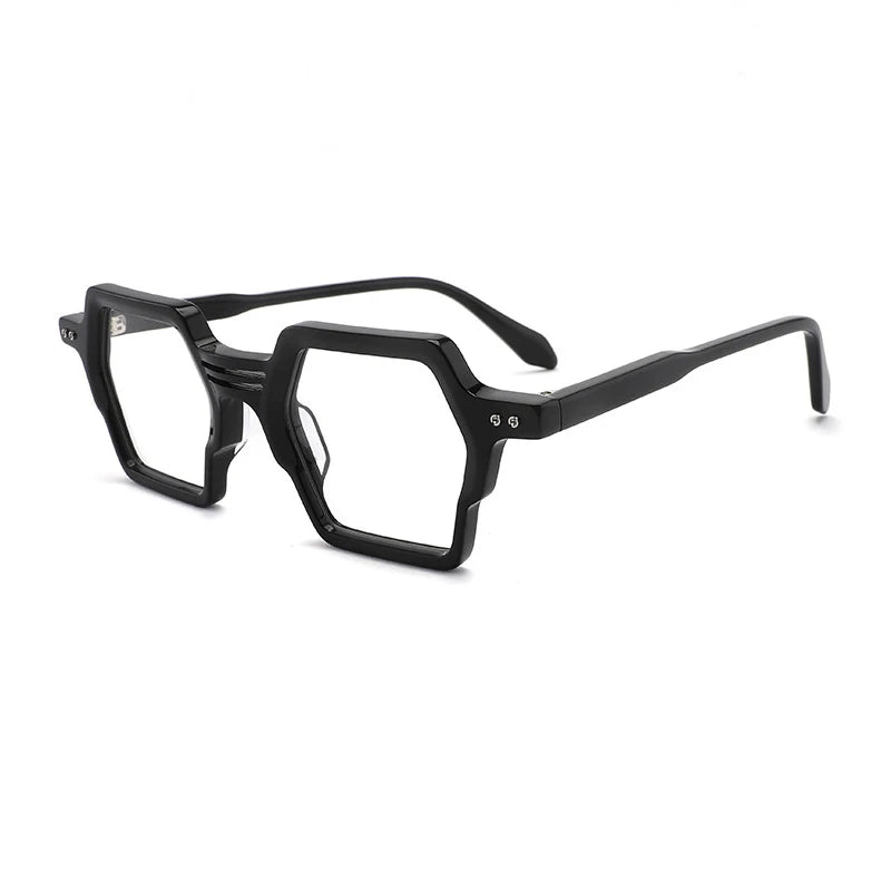 Hewei Unisex Full Rim Square Thick Acetate Eyeglasses 2281 Full Rim Hewei black  