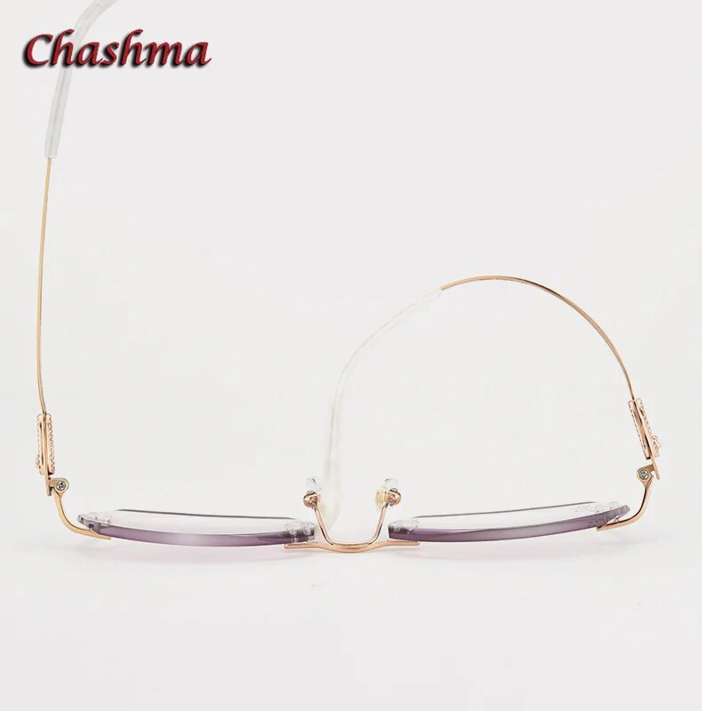Chashma Ochki Women's Rimless Square Titanium Eyeglasses 5062 Rimless Chashma Ochki   