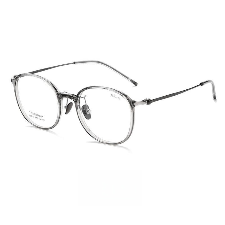 Yimaruili Unisex Full Rim Round Tr 90 Titanium Eyeglasses L9113y Full Rim Yimaruili Eyeglasses Gray Gun  